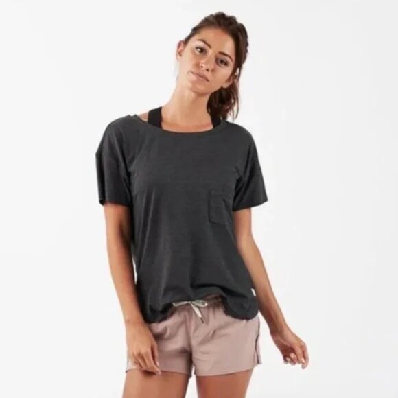 Vuori Tops - VUORI Lux Performance Pocket Tee Charcoal heather grey Size Small EUC